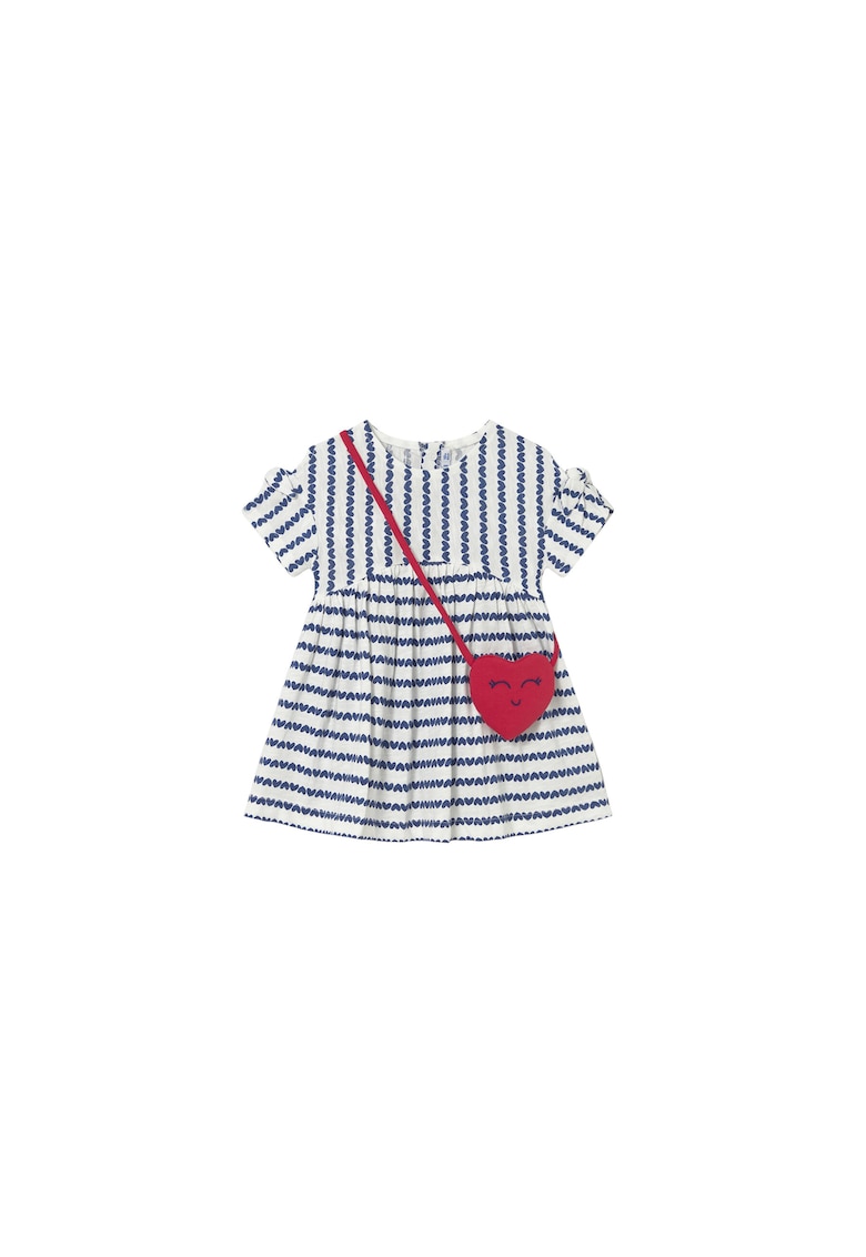 Rochie casual fete - dungi - bleumarin - bumbac