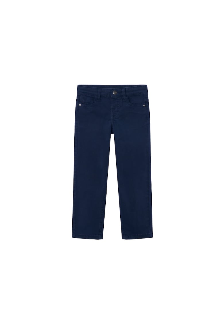 Pantaloni baieti - bleumarin - bumbac - cu fermoar