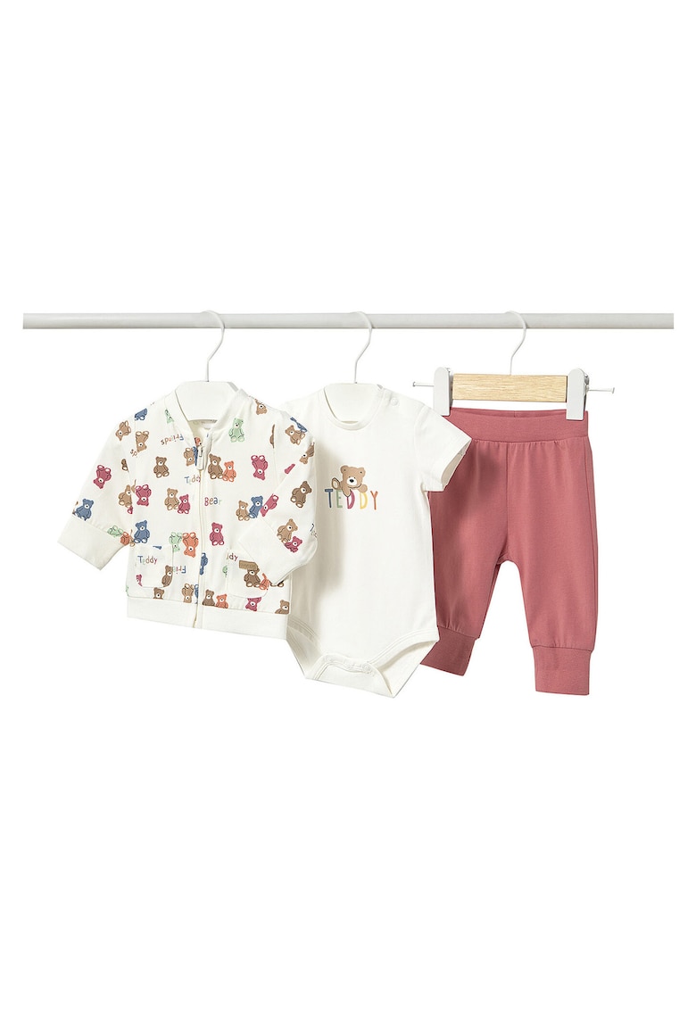 Compleu copii - set de trening - bumbac - alb - colorat