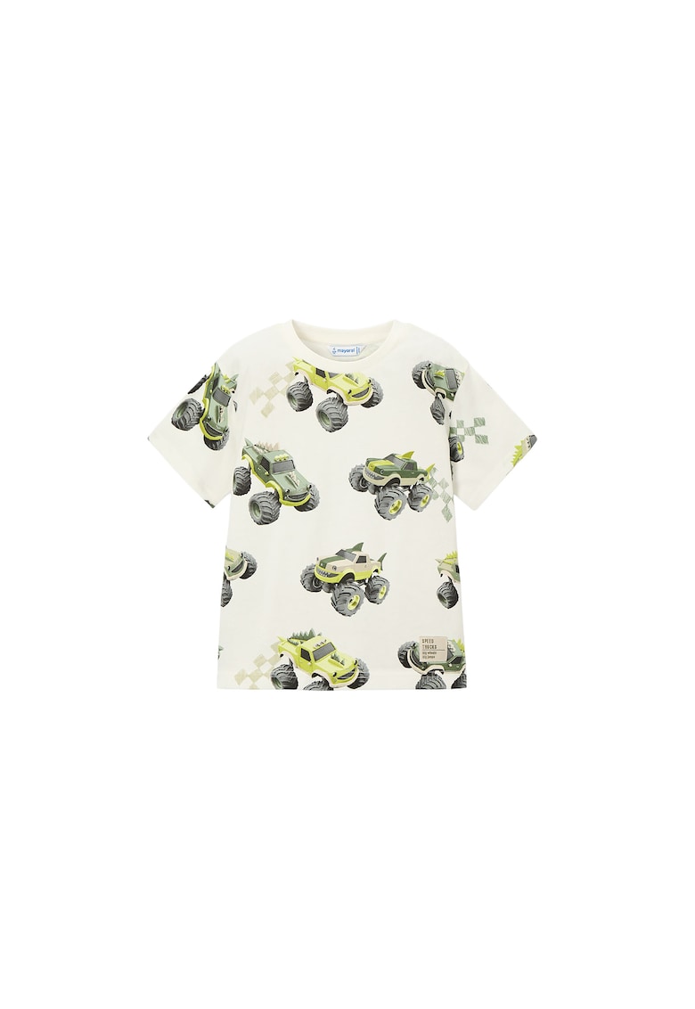 Tricou pentru baieti - din bumbac 100% - alb
