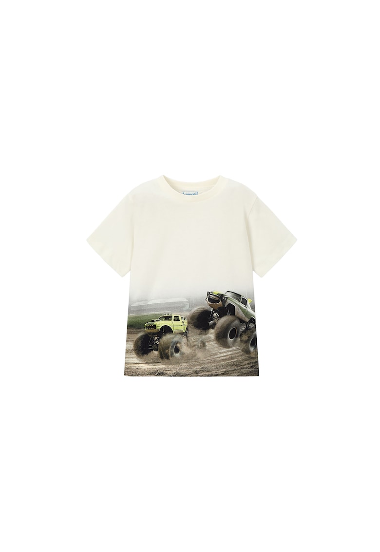 Tricou copii - din bumbac 100% - alb - pentru baieti