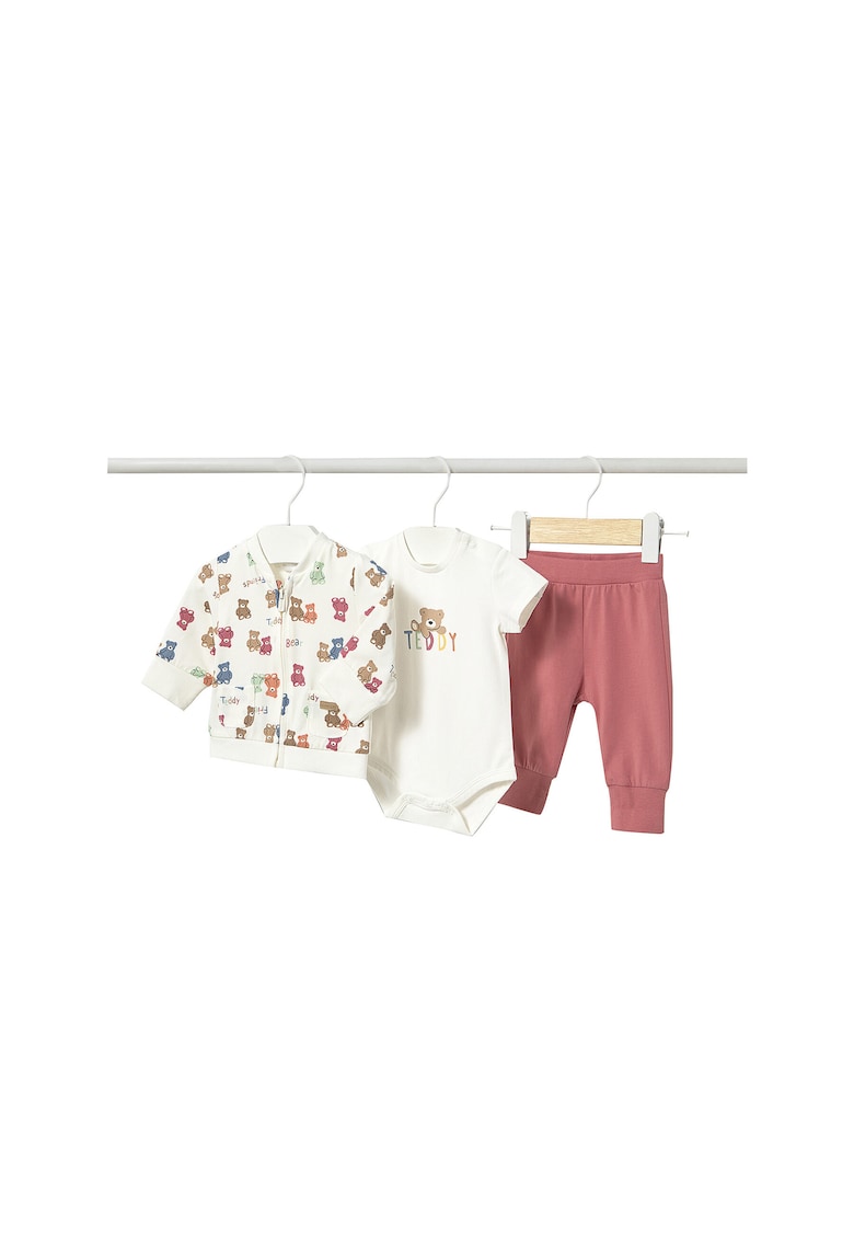 Set trening pentru baieti - Bumbac - luni - Alb -