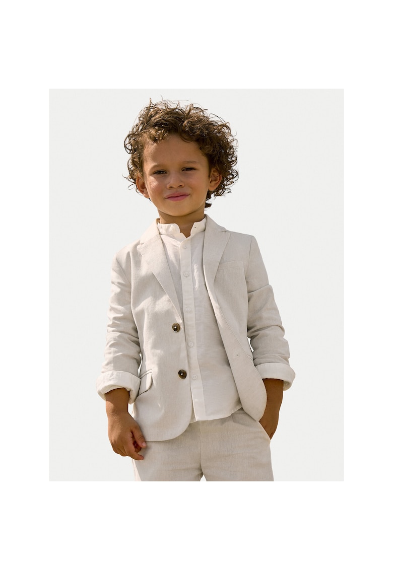 Sacou pentru baieti - bumbac - bej - 90% bumbac - 10% lycra