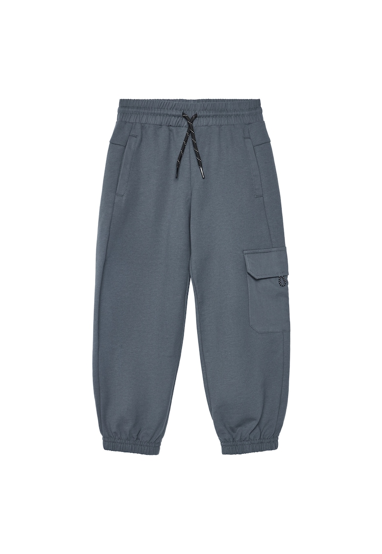 Pantaloni baieti - gri - bumbac - poliester -