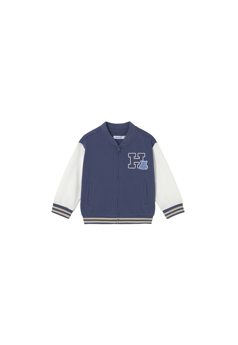 Bluza copii - bleumarin - fermoar - poliester/bumbac/elastan