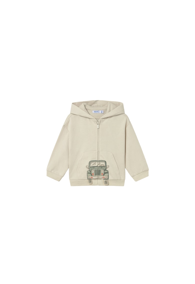 Bluza copii - fermoar - bej - bumbac