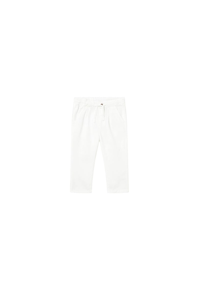 Pantaloni baieti - relaxed fit - alb - bumbac