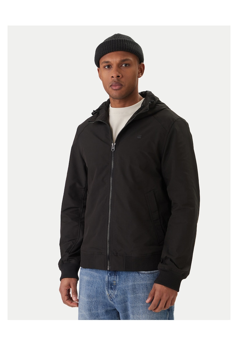 Geaca de tranzitie barbati - neagra - fermoar - 54% elastomultiester - 46% poliester reciclat -