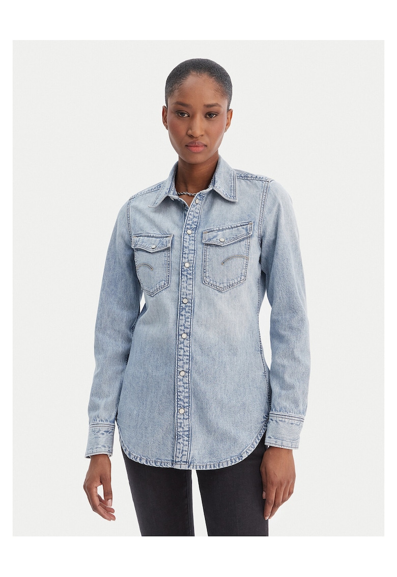 Camasa din denim bumbac - albastru - pentru femei