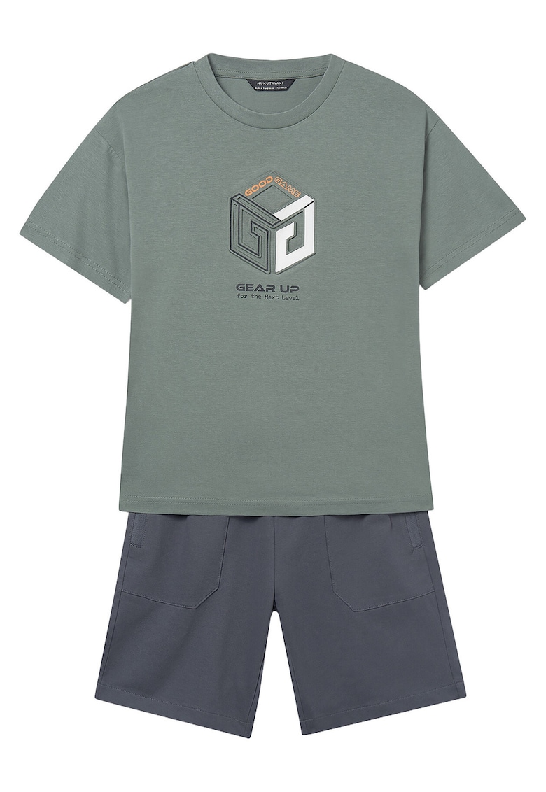 Set scurti - Gri - Verde - Bumbac - Multicolor