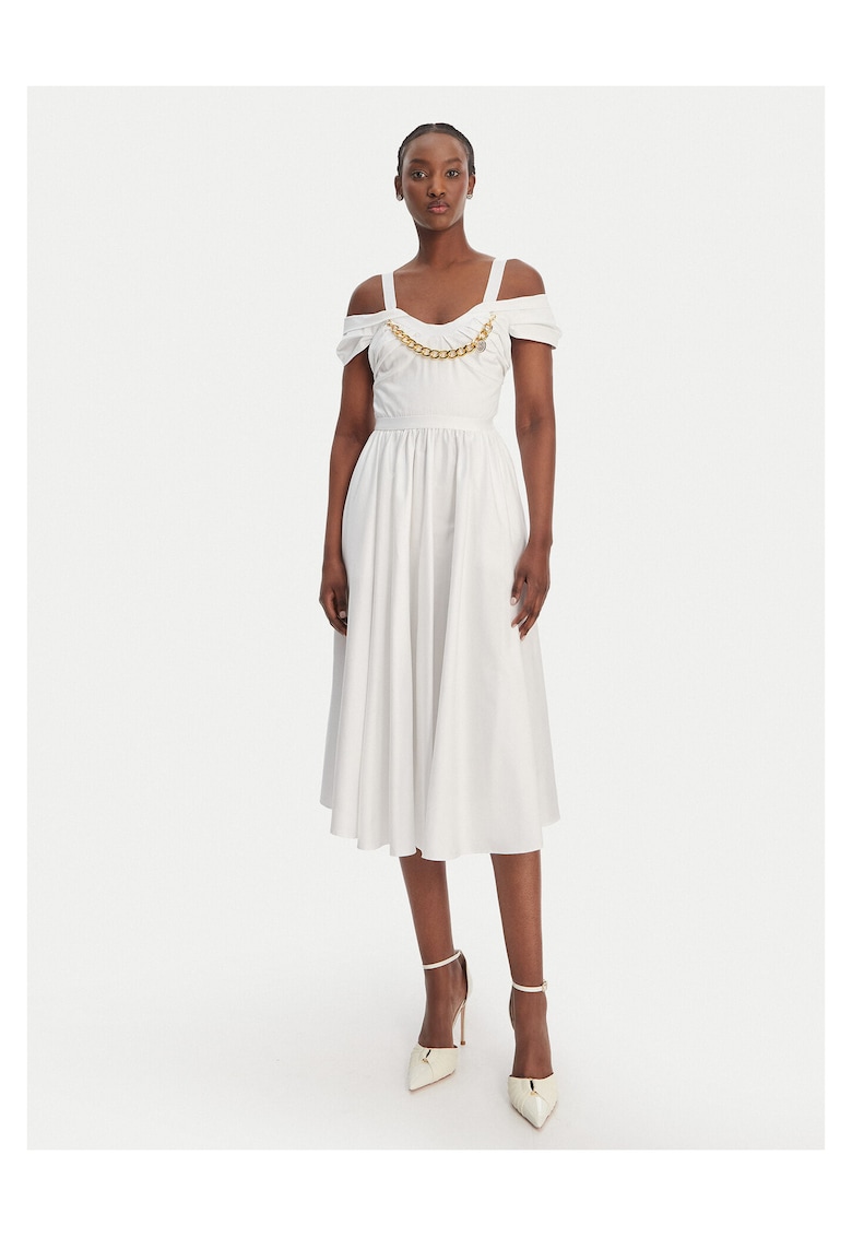 Rochie cocktail Femei - Alb - Bumbac - Fermoar