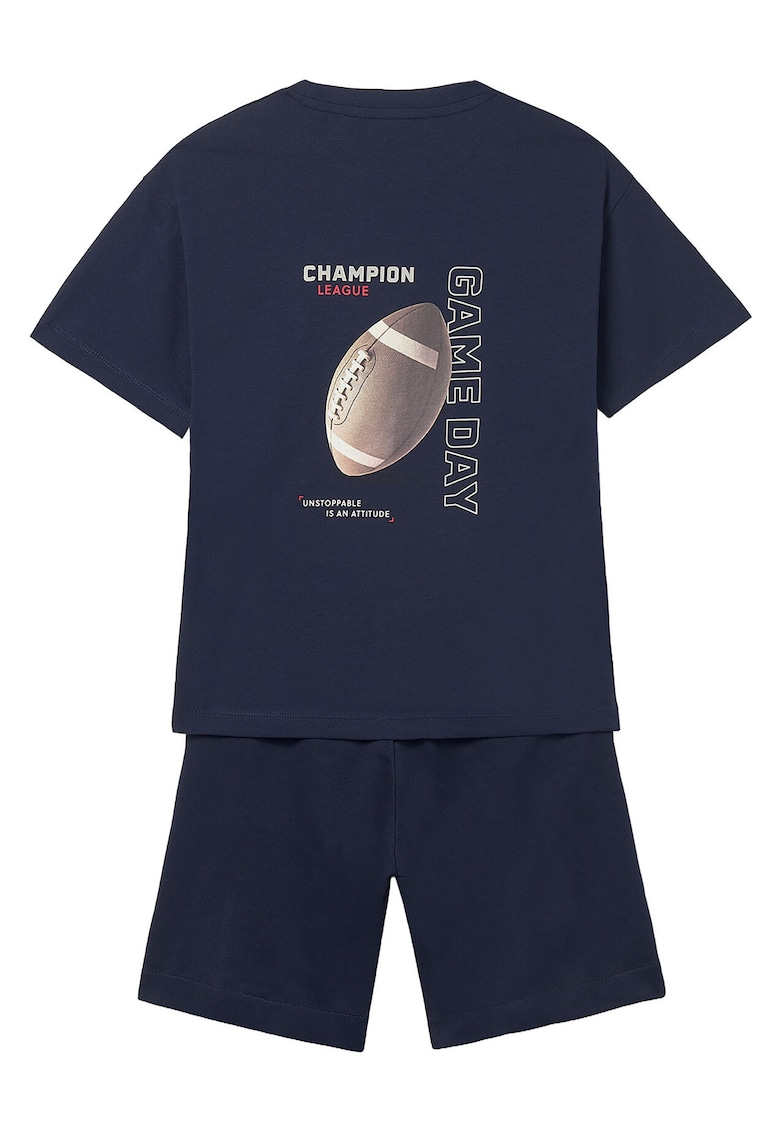Set tricou+pantaloni scurti - bumbac - bleumarin - baieti