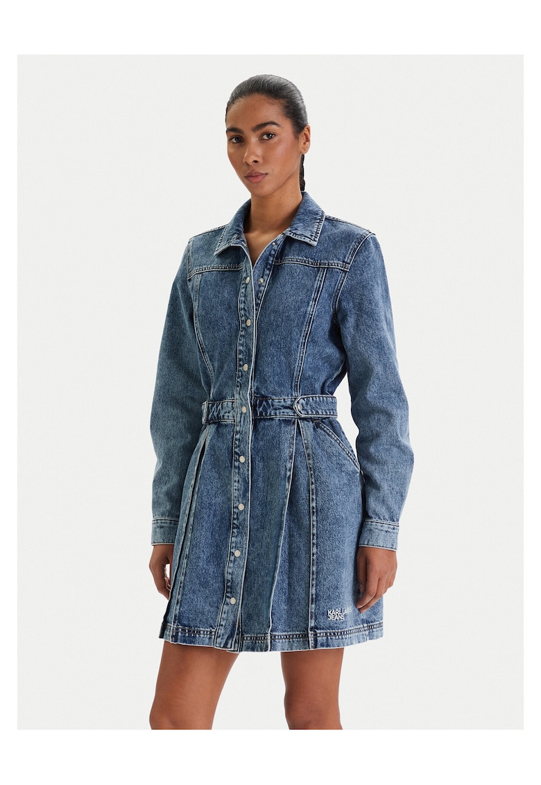 Rochie din denim Bumbac - Albastru - Albastru