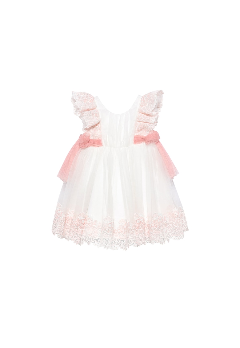 Rochie fete - eleganta - alb - poliester -