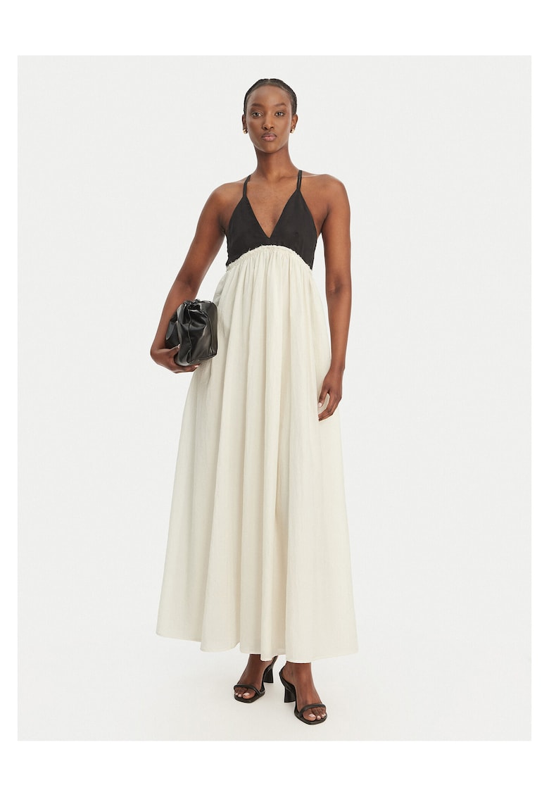 Rochie de vara - eleganta - alb/negru - poliester