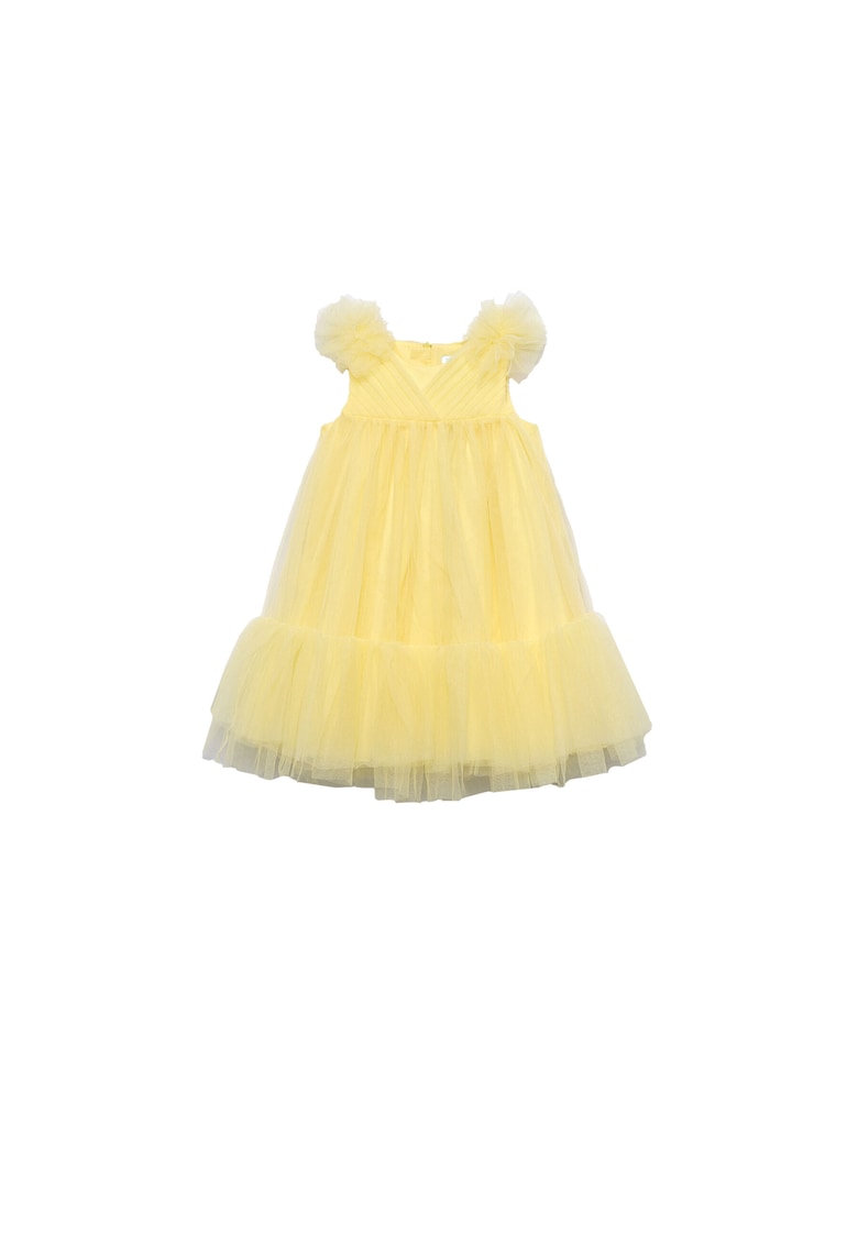 Rochie fete - galben - fermoar - poliamida