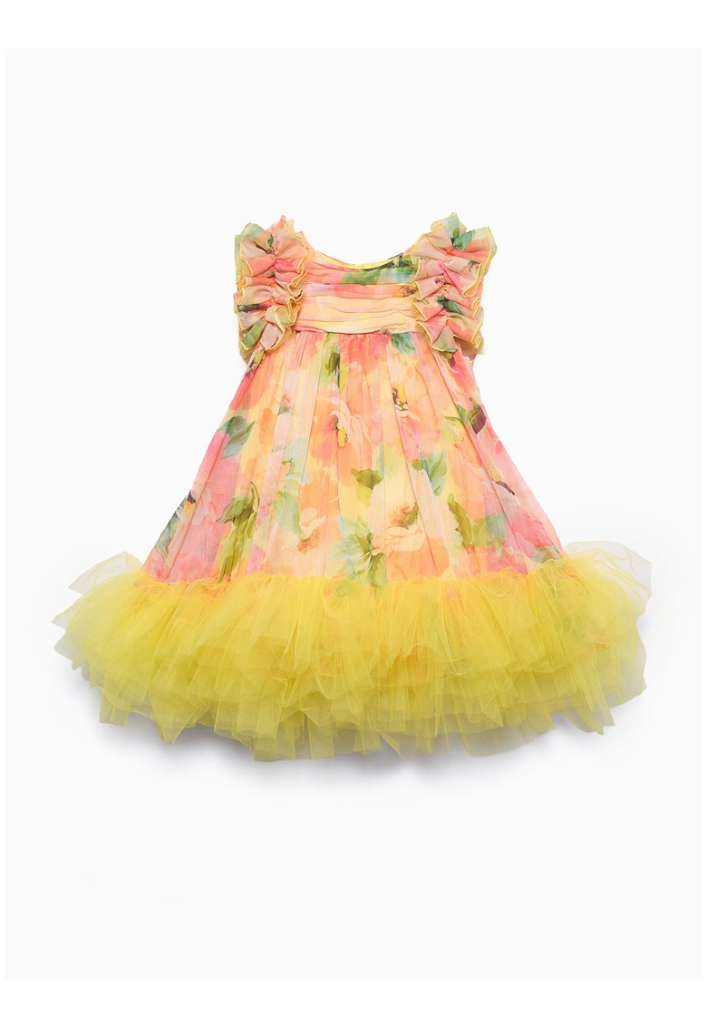 Rochie fete - eleganta - galben - poliester -