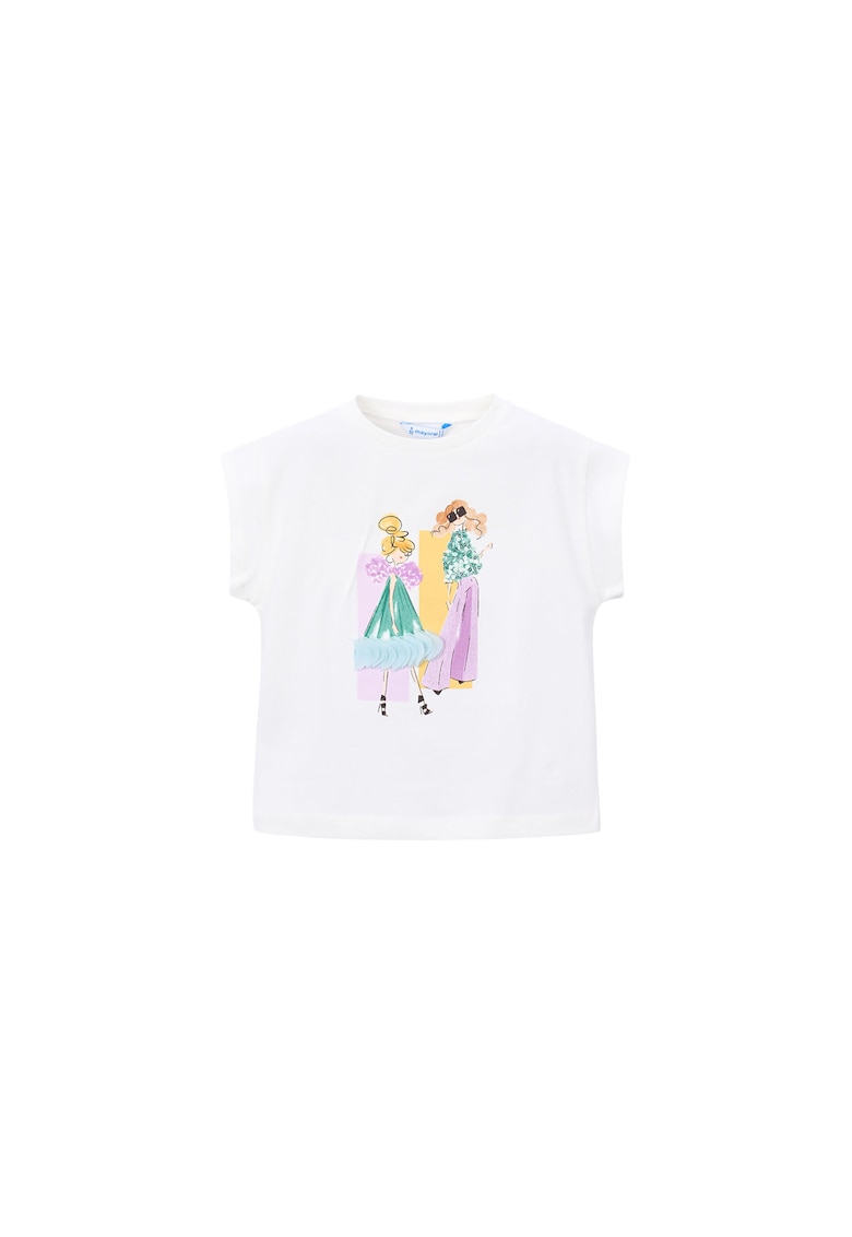 Tricou copii Ecru bumbac fete - Ecru