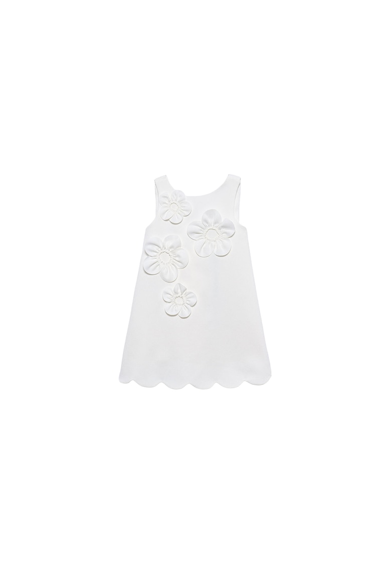 Rochie fete - poliester - alb - fermoar