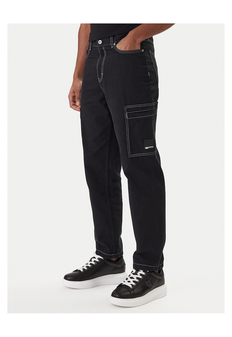 Blugi barbati - material bumbac - slim fit - negru -
