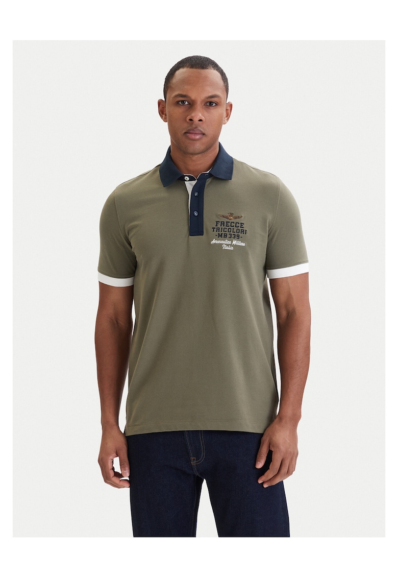 Tricou barbati - slim fit - verde - bumbac - Verde