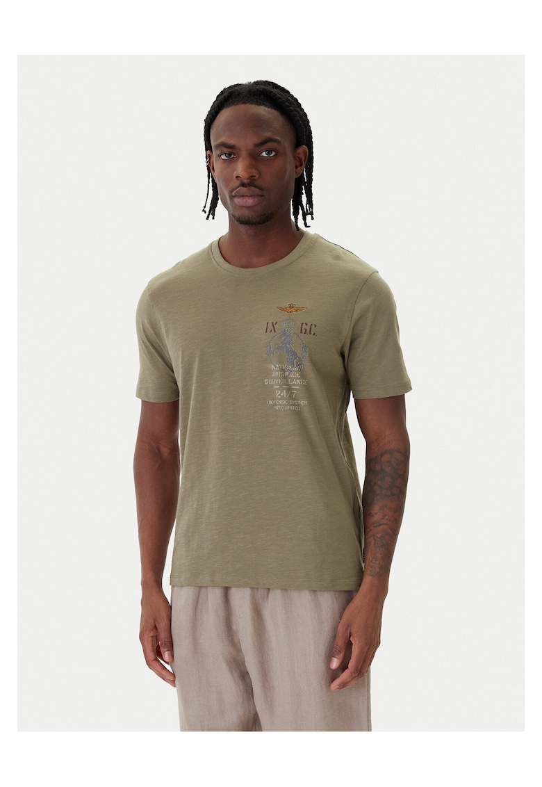 Tricou Barbati - Verde - Bumbac - Model casual