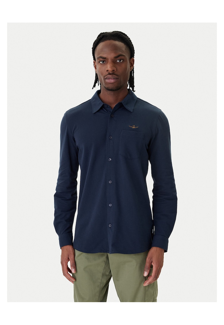 Camasa barbati - bumbac - bleumarin - 95% bumbac - 5% elastan - Bleumarin