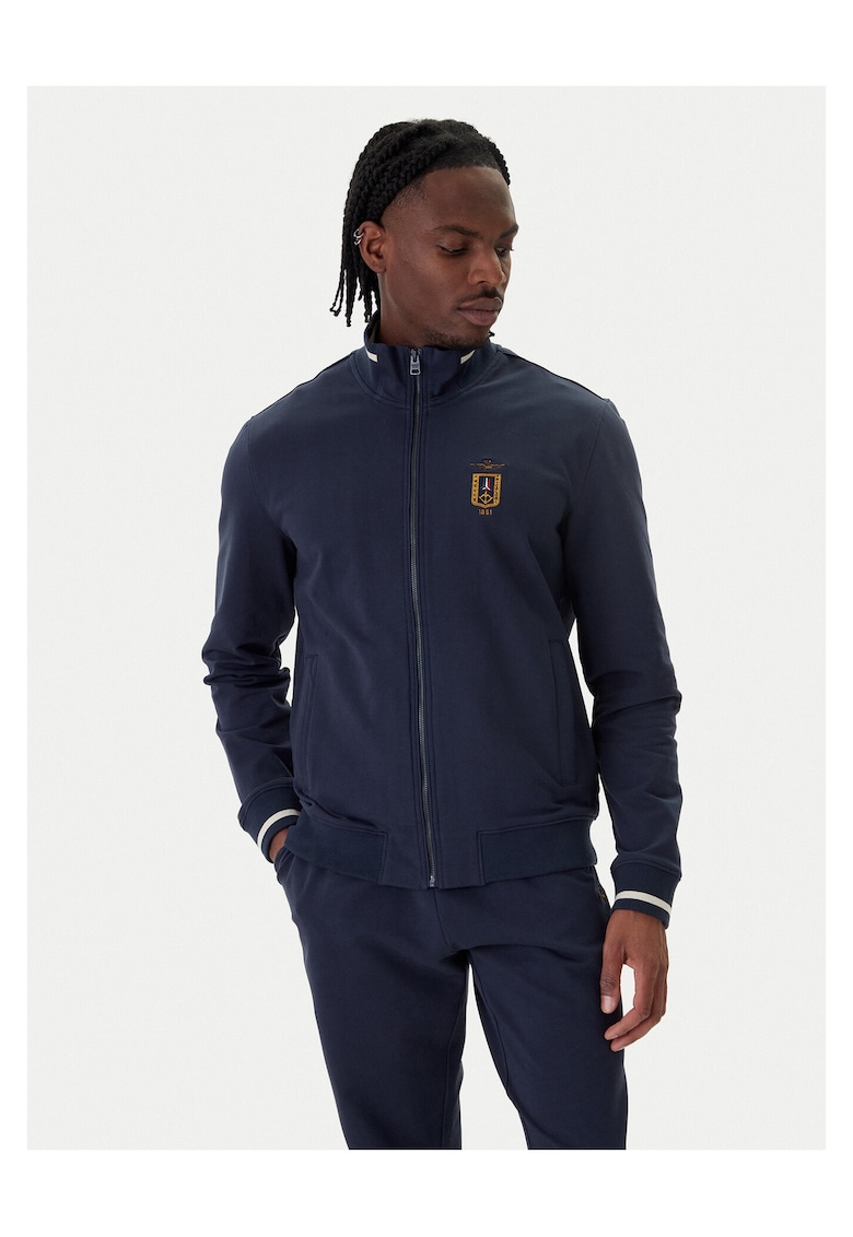 Bluza pentru barbati - bleumarin - bumbac - fermoar
