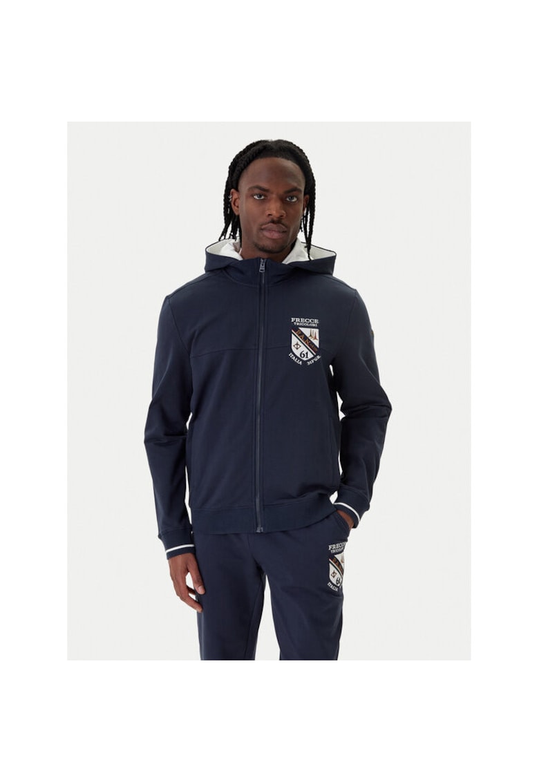 Hanorac sport barbati - bleumarin - bumbac - fermoar -