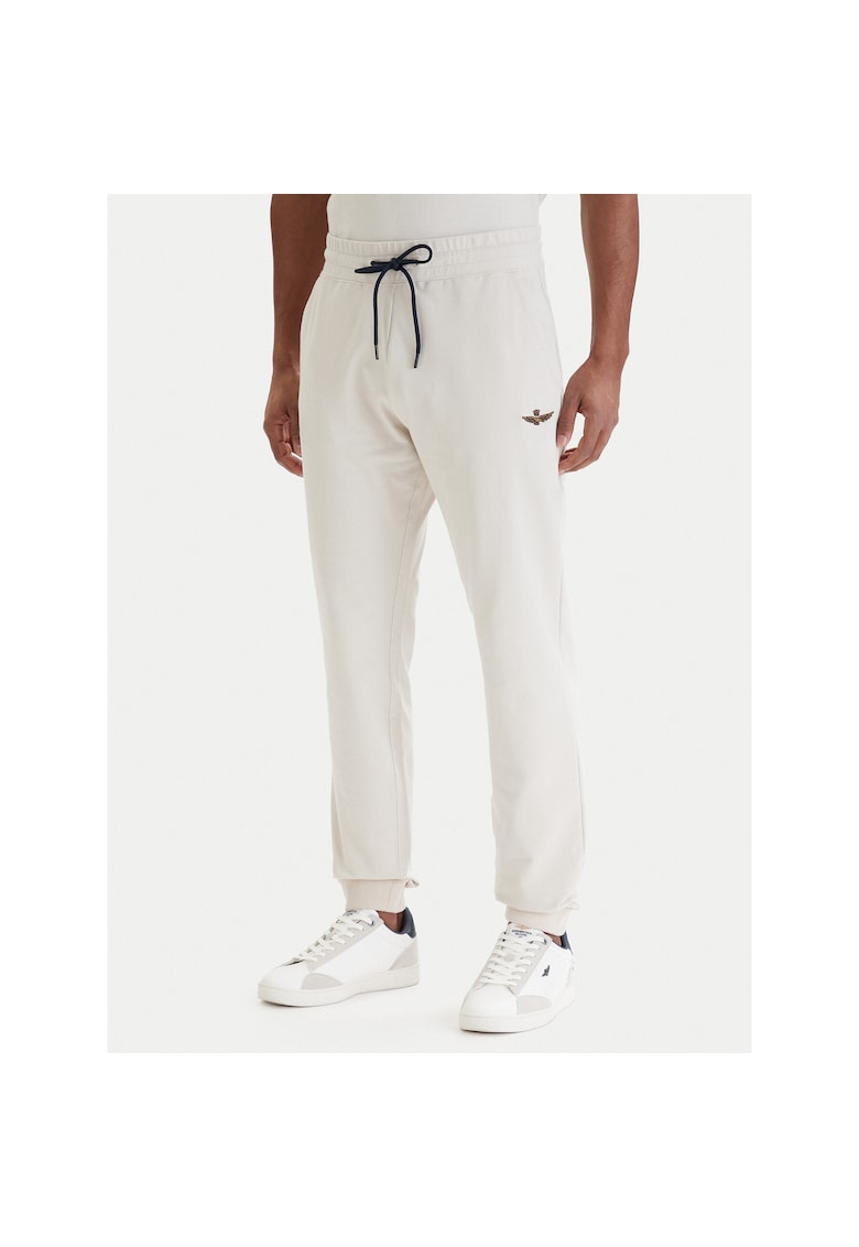 Pantaloni sport barbati - bumbac - bej - 94% bumbac - 6% elastan