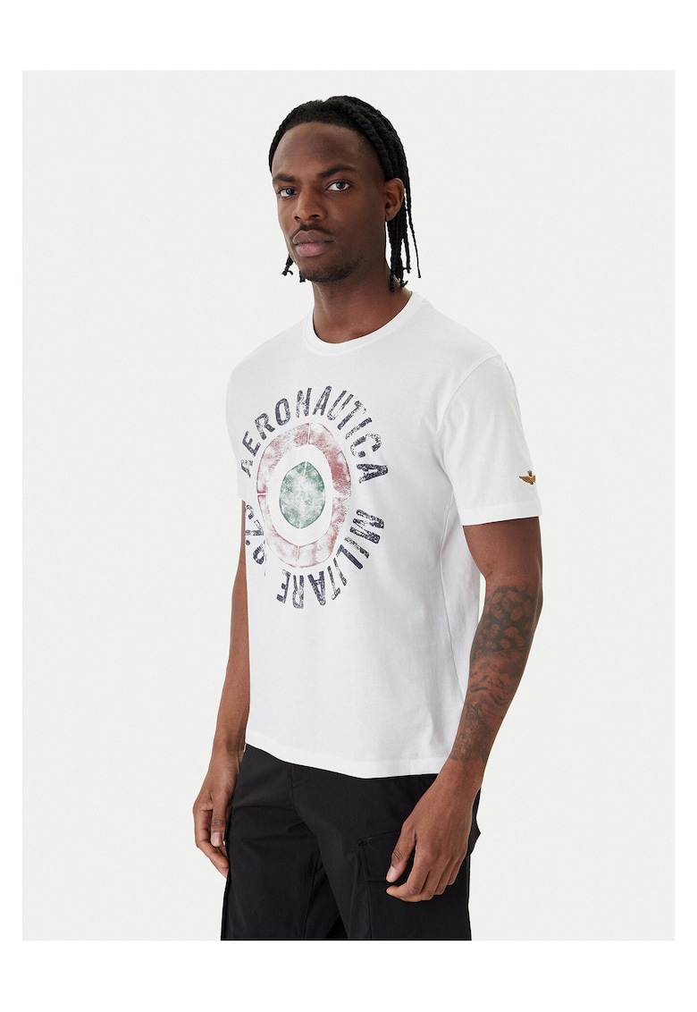 Tricou Barbati - Model print - Bumbac - Alb