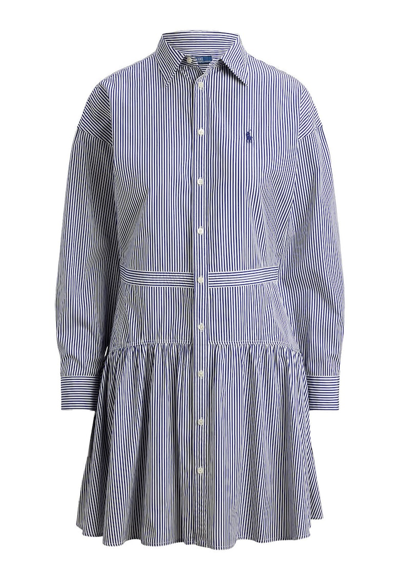 Rochie camasa - bleumarin - bumbac - dungi -