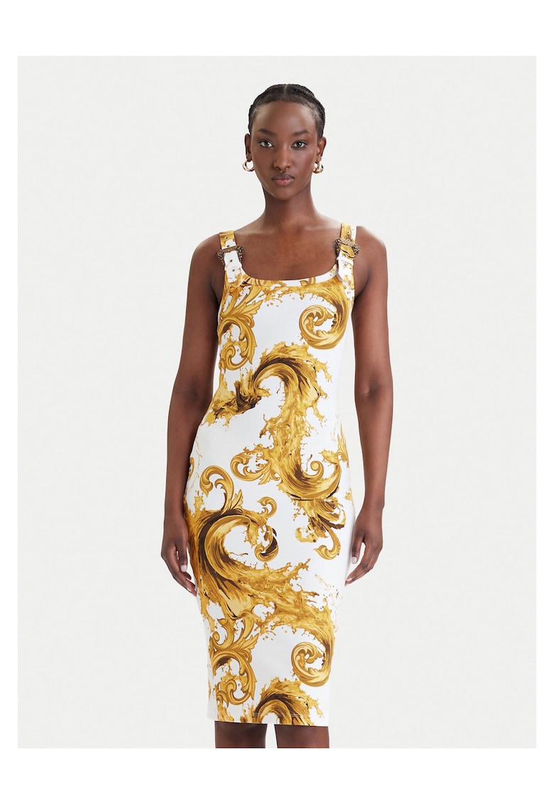 Rochie bumbac - alb galben - Alb/Galben
