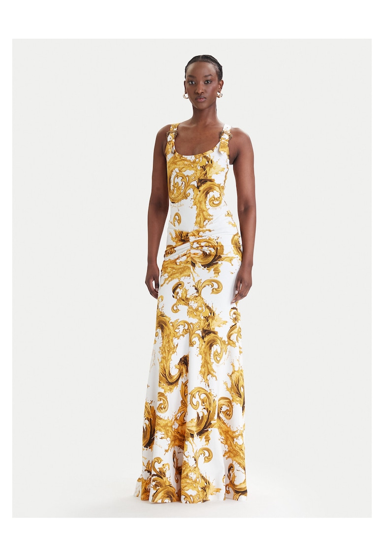 Rochie de zi bumbac - alb galben - Alb/Galben