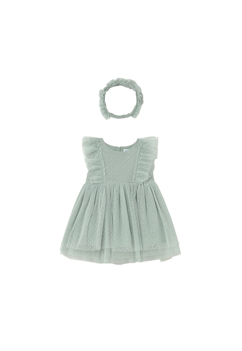 Rochie fete - poliester - fermoar - Verde