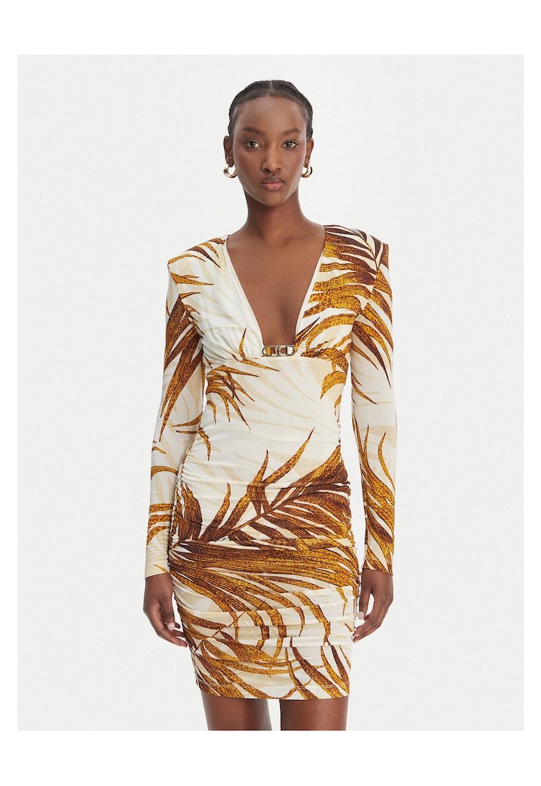 Rochie de cocktail - viscoza - culoare bej