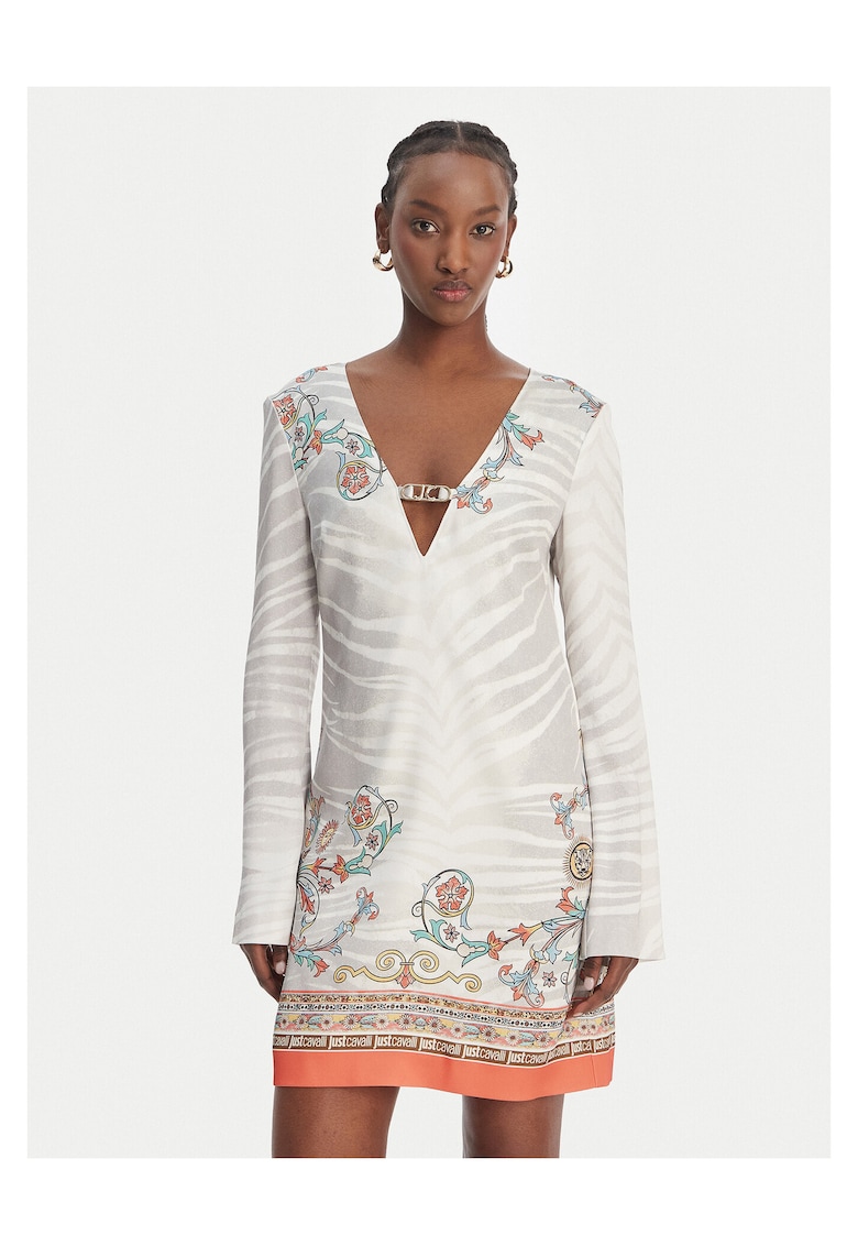 Rochie casual - multicolor - fermoar - Gri/Multicolor