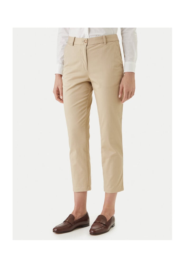 Pantaloni dama - slim fit - bej - bumbac