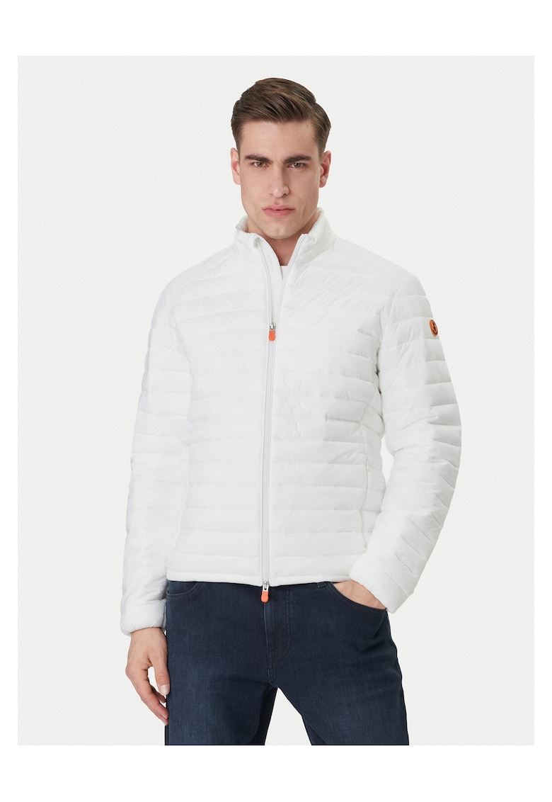Geaca de tranzitie barbati - alb - nylon - cu fermoar