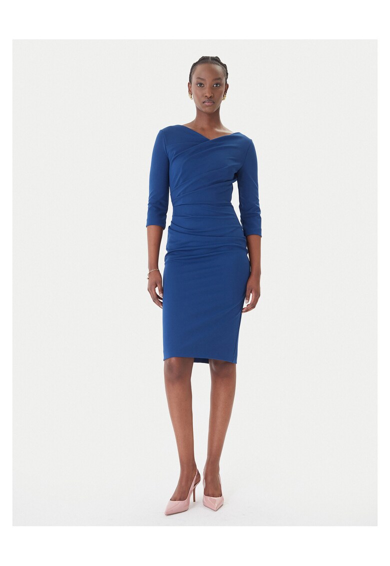 Rochie de cocktail cu fermoar - Albastru