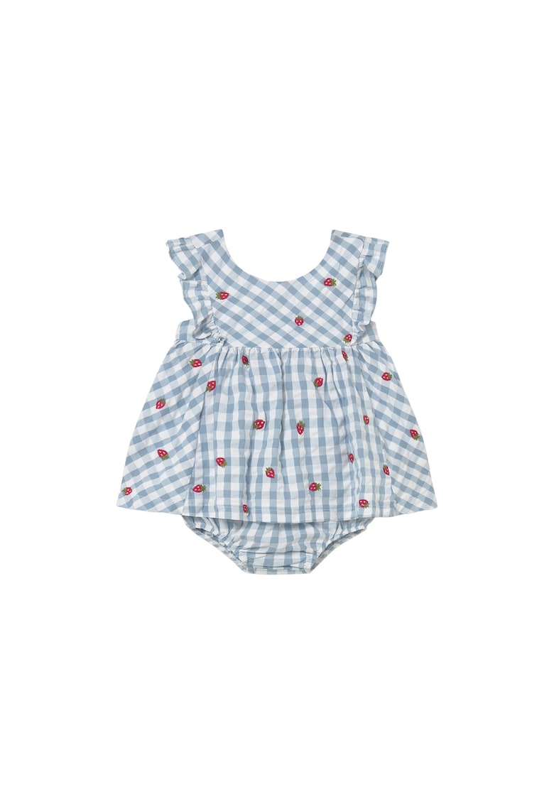 Rochie de vara - carouri - albastru - bumbac