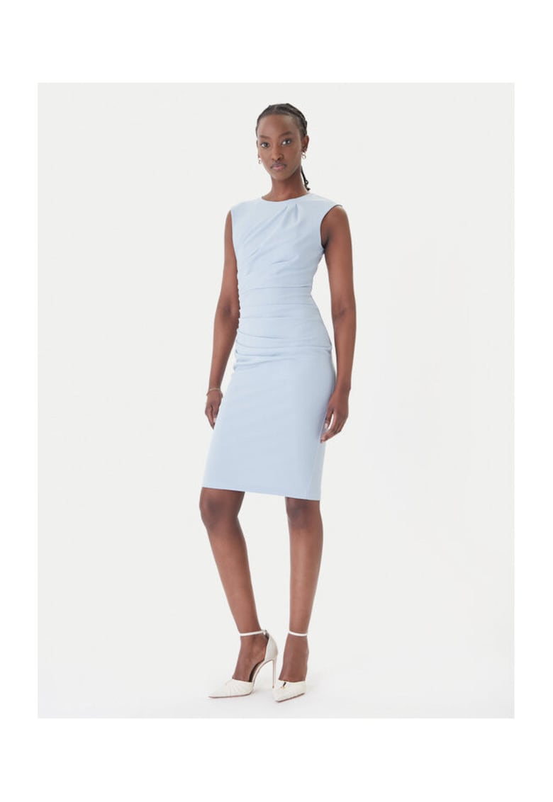 Rochie cocktail - poliester - fermoar - 95794 - Albastru deschis/Albastru