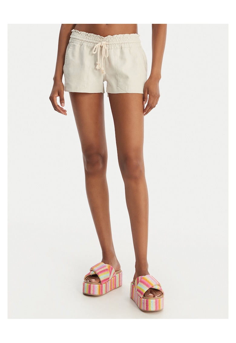 Pantaloni scurti dama - bej - in/viscoza