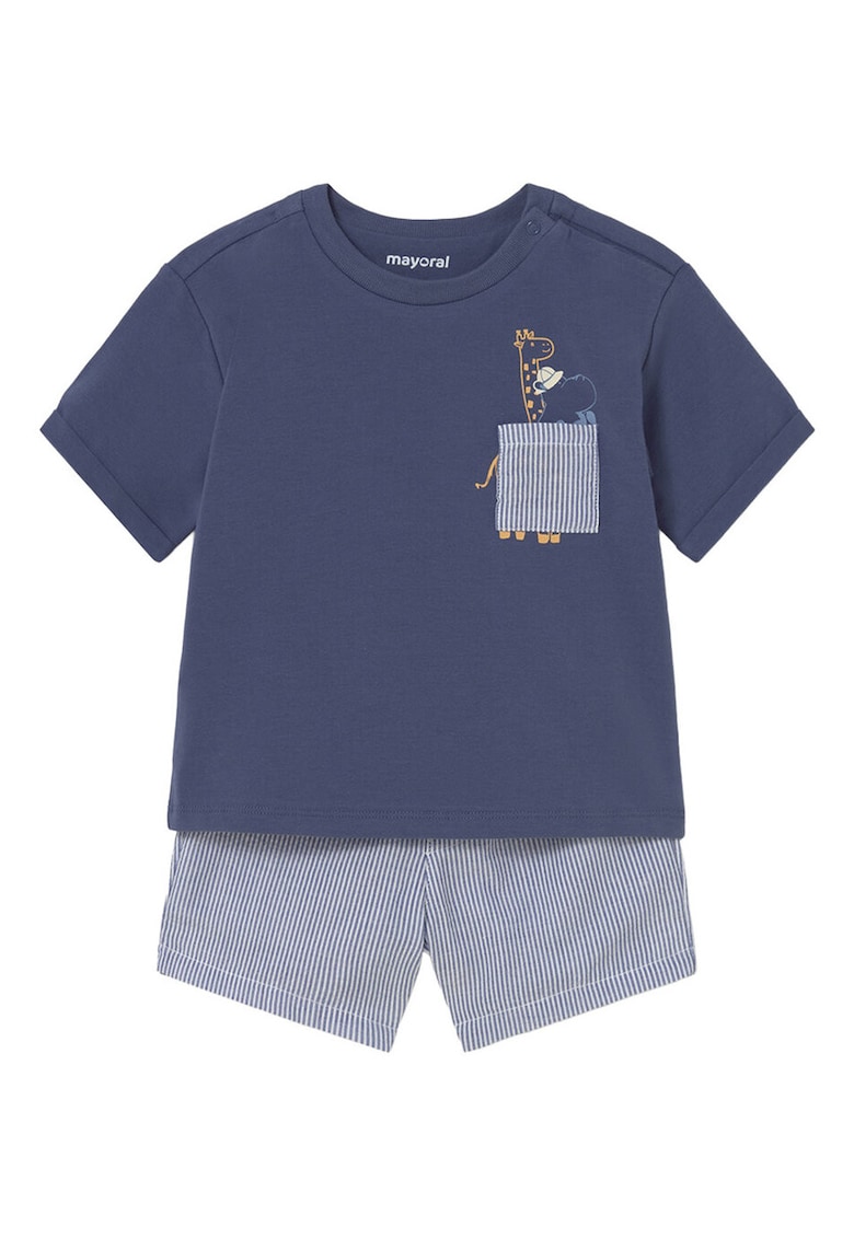 Set tricou+pantaloni scurti - bumbac - bleumarin -