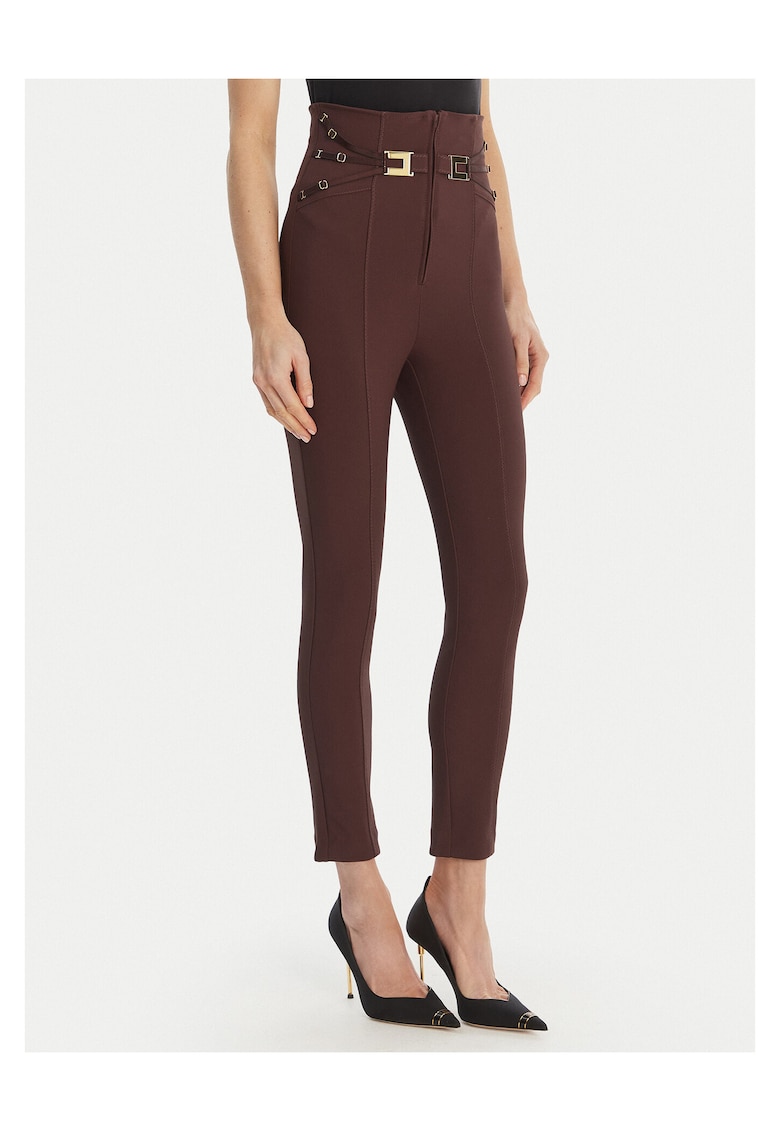 Pantaloni maro poliester dama - Maro