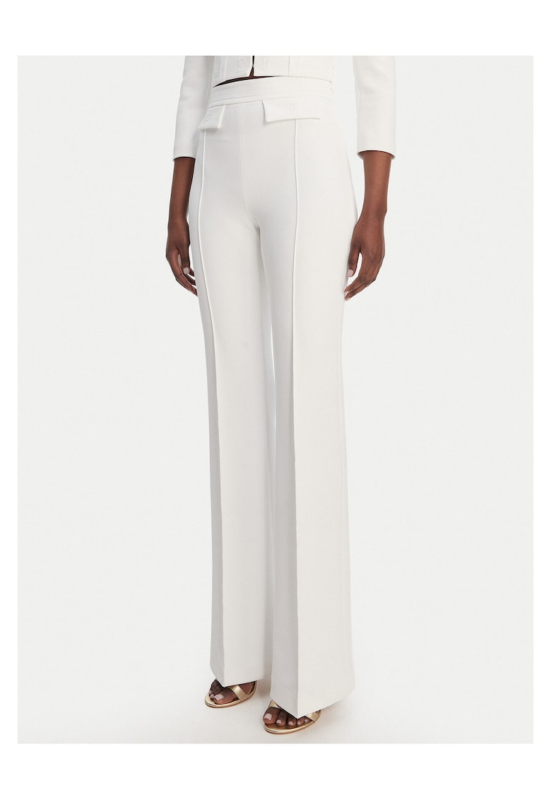 Pantaloni dama - poliester - alb