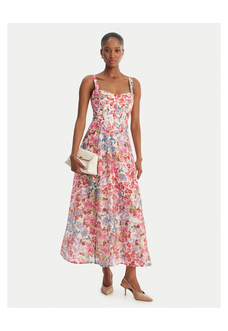 Rochie de cocktail multicolor - 70% lyocell - Roz