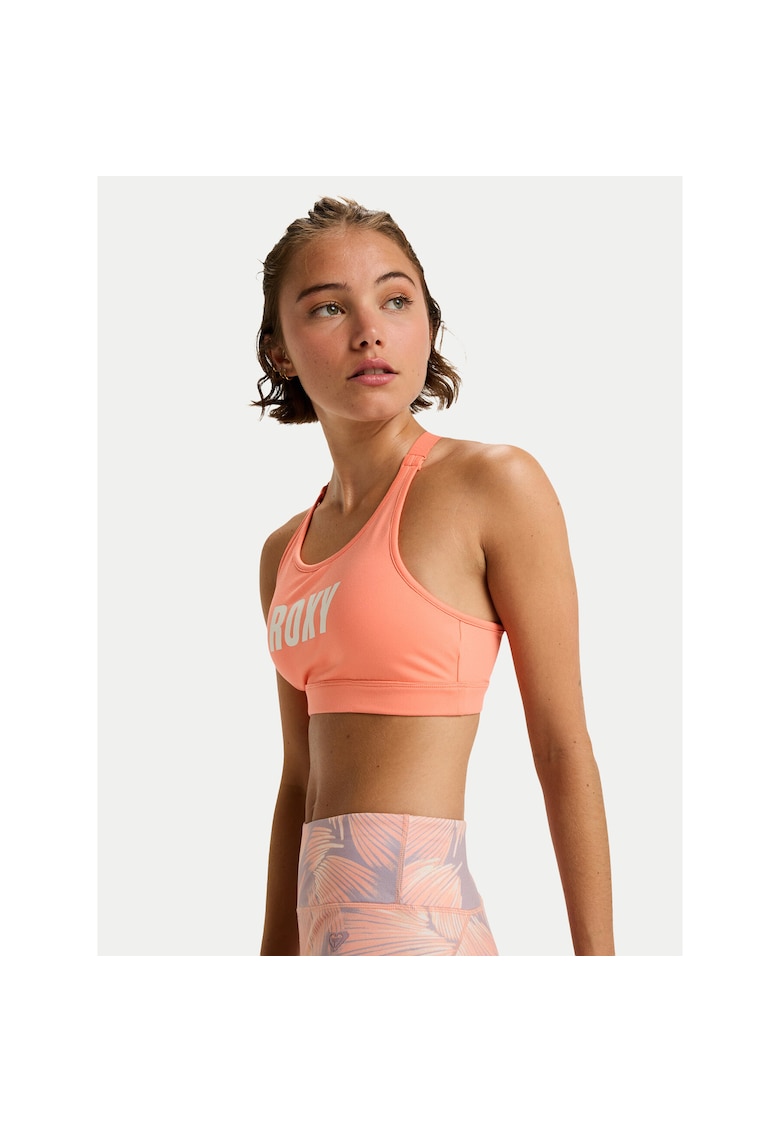Bustiera sport dama - poliester reciclat - portocalie - 92% poliester reciclat - 8% elastan