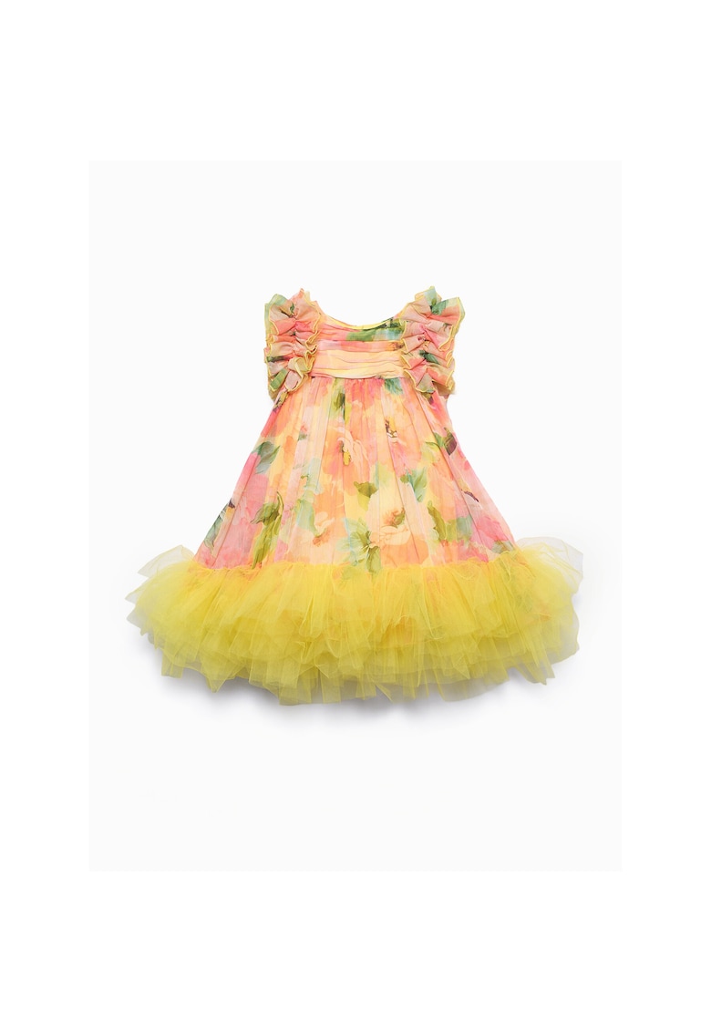 Rochie fete - galben - poliester - fermoar