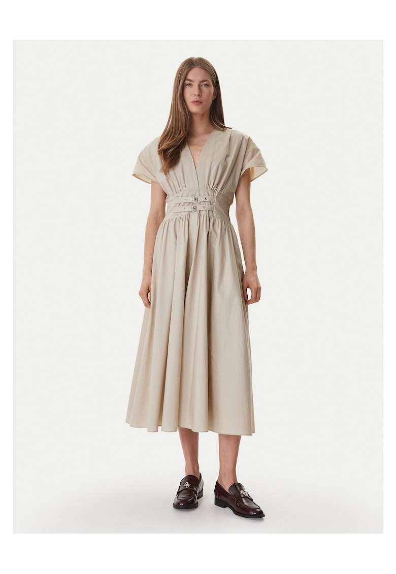 Rochie casual - bumbac - bej